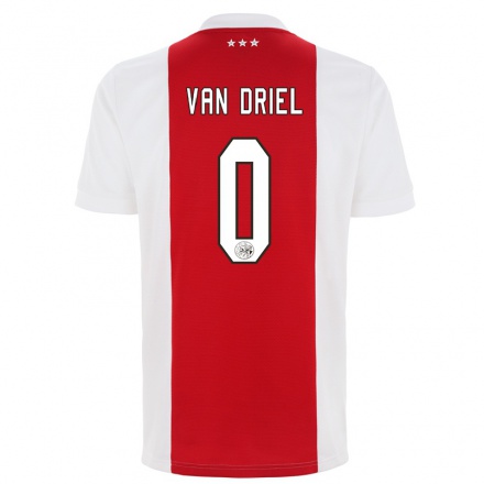 Niño Fútbol Camiseta Bram van Driel #0 Rojo Blanco 1ª Equipación 2021/22 Camisa Chile