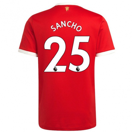 Niño Fútbol Camiseta Jadon Sancho #25 Rojo 1ª Equipación 2021/22 Camisa Chile