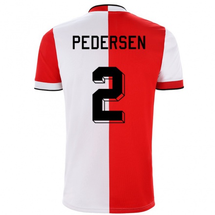Niño Fútbol Camiseta Marcus Holmgren Pedersen #2 Rojo Blanco 1ª Equipación 2021/22 Camisa Chile