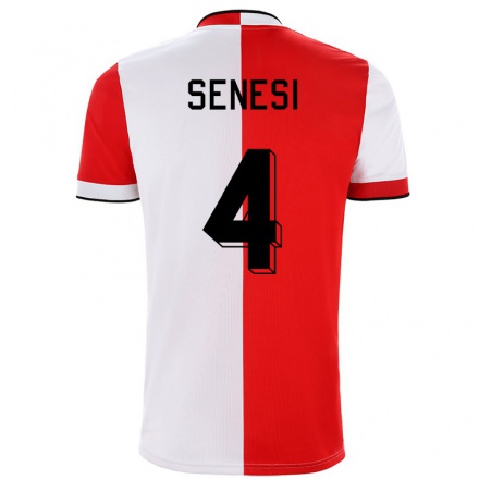 Niño Fútbol Camiseta Marcos Senesi #4 Rojo Blanco 1ª Equipación 2021/22 Camisa Chile