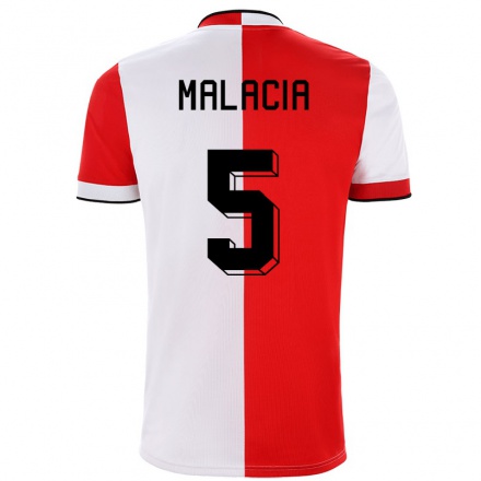 Niño Fútbol Camiseta Tyrell Malacia #5 Rojo Blanco 1ª Equipación 2021/22 Camisa Chile