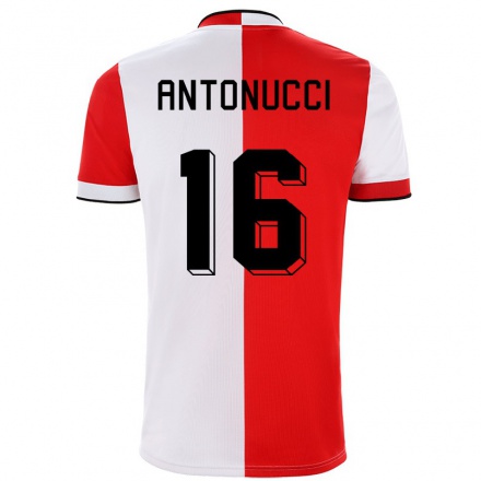 Niño Fútbol Camiseta Francesco Antonucci #16 Rojo Blanco 1ª Equipación 2021/22 Camisa Chile