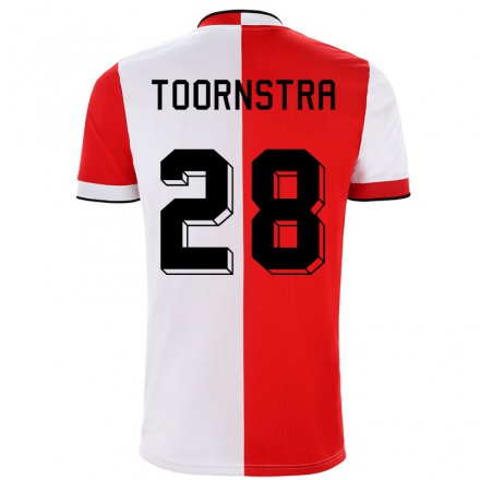 Niño Fútbol Camiseta Jens Toornstra #28 Rojo Blanco 1ª Equipación 2021/22 Camisa Chile