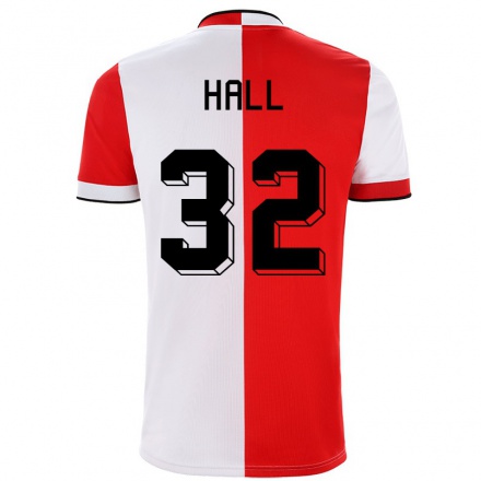 Niño Fútbol Camiseta Denzel Hall #32 Rojo Blanco 1ª Equipación 2021/22 Camisa Chile