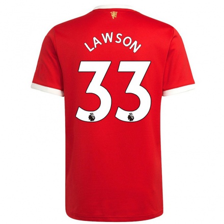 Niño Fútbol Camiseta Poppy Lawson #33 Rojo 1ª Equipación 2021/22 Camisa Chile