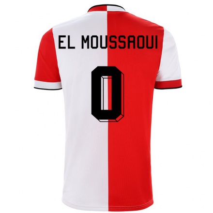 Niño Fútbol Camiseta Ilyas el Moussaoui #0 Rojo Blanco 1ª Equipación 2021/22 Camisa Chile