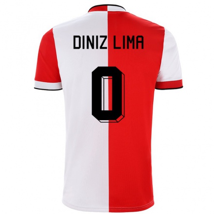 Niño Fútbol Camiseta Lucas Diniz Lima #0 Rojo Blanco 1ª Equipación 2021/22 Camisa Chile