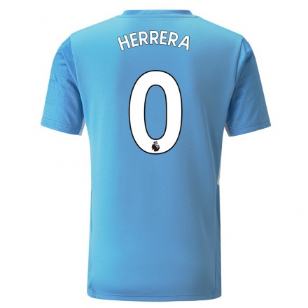 Niño Fútbol Camiseta Yangel Herrera #0 Azul 1ª Equipación 2021/22 Camisa Chile