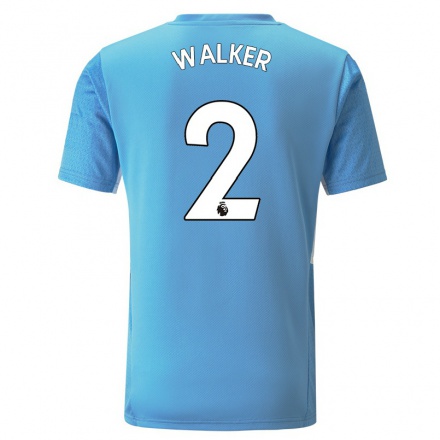 Niño Fútbol Camiseta Kyle Walker #2 Azul 1ª Equipación 2021/22 Camisa Chile