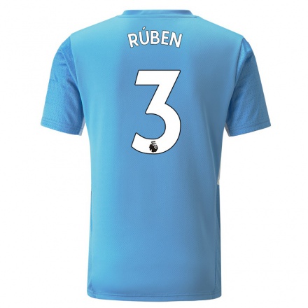 Niño Fútbol Camiseta Ruben Dias #3 Azul 1ª Equipación 2021/22 Camisa Chile
