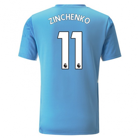 Niño Fútbol Camiseta Oleksandr Zinchenko #11 Azul 1ª Equipación 2021/22 Camisa Chile