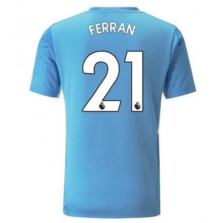 Niño Fútbol Camiseta Ferran Torres #21 Azul 1ª Equipación 2021/22 Camisa Chile