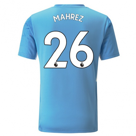 Niño Fútbol Camiseta Riyad Mahrez #26 Azul 1ª Equipación 2021/22 Camisa Chile