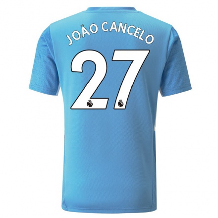 Niño Fútbol Camiseta Joao Cancelo #27 Azul 1ª Equipación 2021/22 Camisa Chile