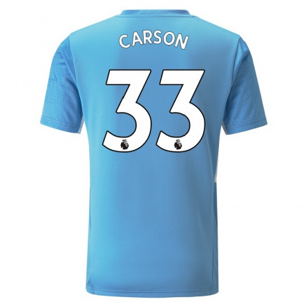 Niño Fútbol Camiseta Scott Carson #33 Azul 1ª Equipación 2021/22 Camisa Chile
