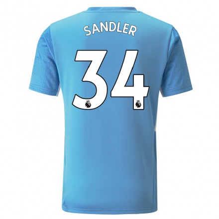 Niño Fútbol Camiseta Philippe Sandler #34 Azul 1ª Equipación 2021/22 Camisa Chile