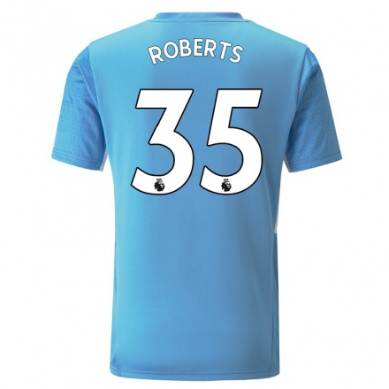 Niño Fútbol Camiseta Patrick Roberts #35 Azul 1ª Equipación 2021/22 Camisa Chile
