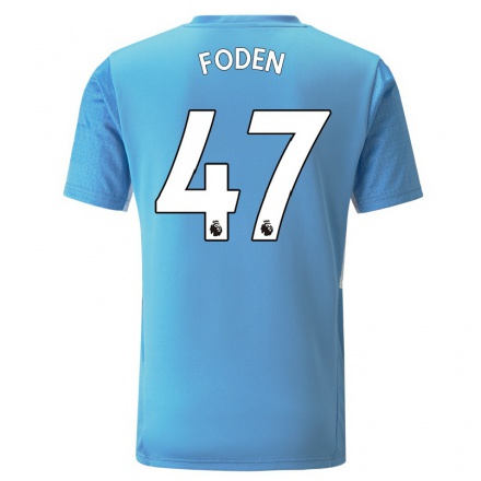 Niño Fútbol Camiseta Phil Foden #47 Azul 1ª Equipación 2021/22 Camisa Chile
