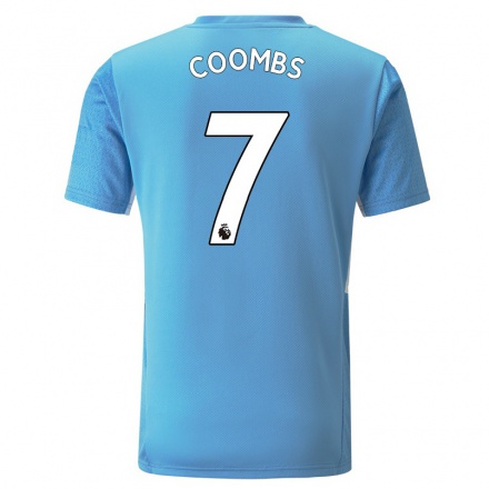 Niño Fútbol Camiseta Laura Coombs #7 Azul 1ª Equipación 2021/22 Camisa Chile