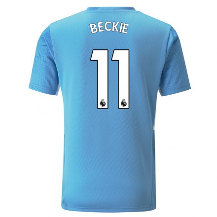 Niño Fútbol Camiseta Janine Beckie #11 Azul 1ª Equipación 2021/22 Camisa Chile