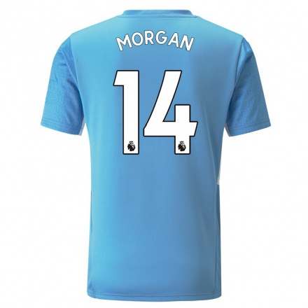 Niño Fútbol Camiseta Esme Morgan #14 Azul 1ª Equipación 2021/22 Camisa Chile