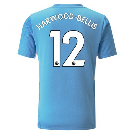 Niño Fútbol Camiseta Taylor Harwood-Bellis #12 Azul 1ª Equipación 2021/22 Camisa Chile
