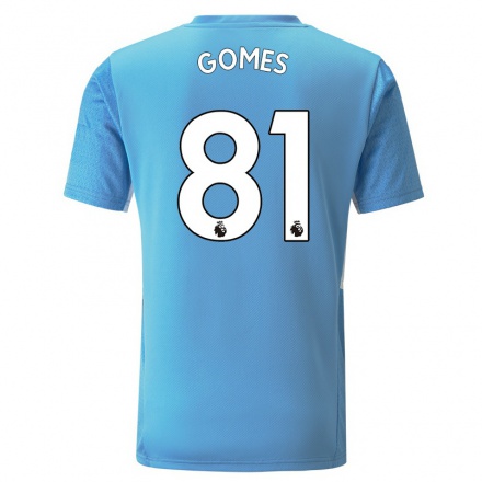 Niño Fútbol Camiseta Claudio Gomes #81 Azul 1ª Equipación 2021/22 Camisa Chile