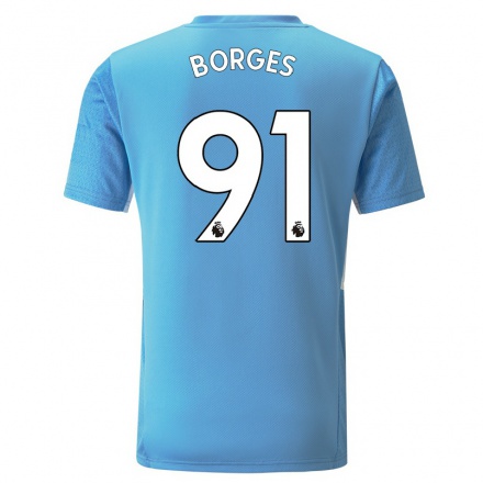 Niño Fútbol Camiseta Carlos Borges #91 Azul 1ª Equipación 2021/22 Camisa Chile