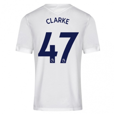 Niño Fútbol Camiseta Jack Clarke #47 Blanco 1ª Equipación 2021/22 Camisa Chile