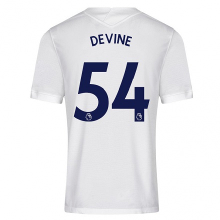 Niño Fútbol Camiseta Alfie Devine #54 Blanco 1ª Equipación 2021/22 Camisa Chile