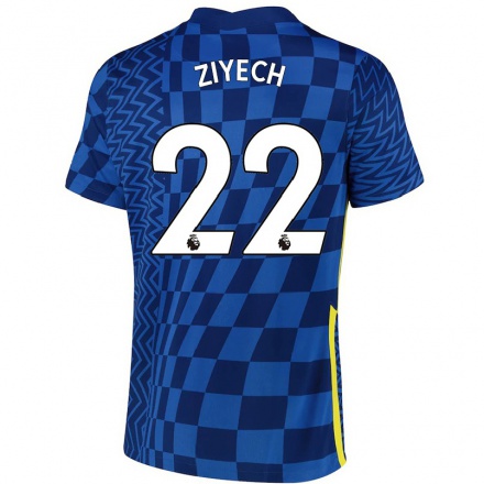 Niño Fútbol Camiseta Hakim Ziyech #22 Azul Oscuro 1ª Equipación 2021/22 Camisa Chile