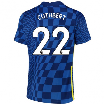 Niño Fútbol Camiseta Erin Cuthbert #22 Azul Oscuro 1ª Equipación 2021/22 Camisa Chile