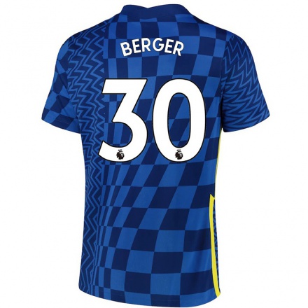 Niño Fútbol Camiseta Ann-Katrin Berger #30 Azul Oscuro 1ª Equipación 2021/22 Camisa Chile