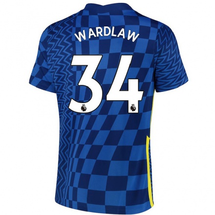 Niño Fútbol Camiseta Charlotte Wardlaw #34 Azul Oscuro 1ª Equipación 2021/22 Camisa Chile
