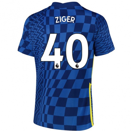 Niño Fútbol Camiseta Karlo Ziger #40 Azul Oscuro 1ª Equipación 2021/22 Camisa Chile