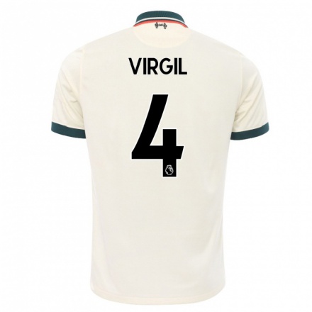 Niño Fútbol Camiseta Virgil van Dijk #4 Beige 2ª Equipación 2021/22 Camisa Chile