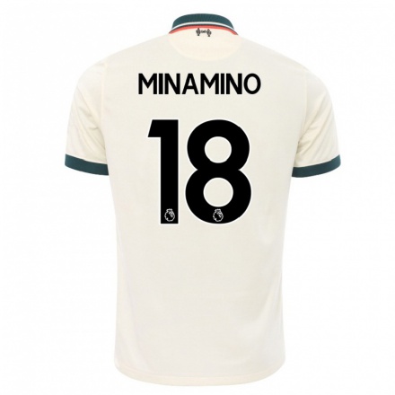 Niño Fútbol Camiseta Takumi Minamino #18 Beige 2ª Equipación 2021/22 Camisa Chile