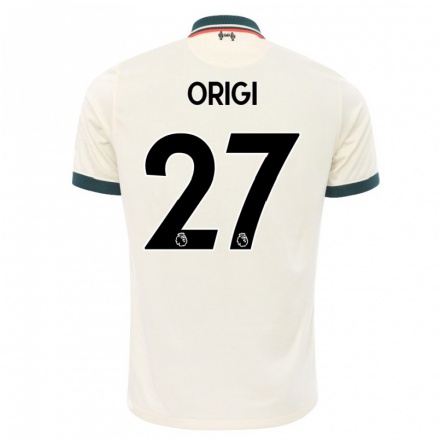 Niño Fútbol Camiseta Divock Origi #27 Beige 2ª Equipación 2021/22 Camisa Chile