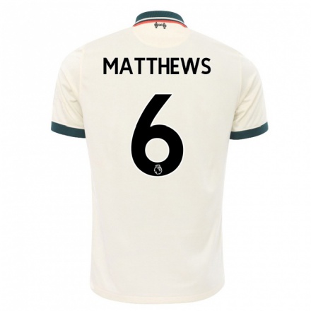 Niño Fútbol Camiseta Jasmine Matthews #6 Beige 2ª Equipación 2021/22 Camisa Chile