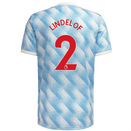 Niño Fútbol Camiseta Victor Lindelof #2 Azul Blanco 2ª Equipación 2021/22 Camisa Chile