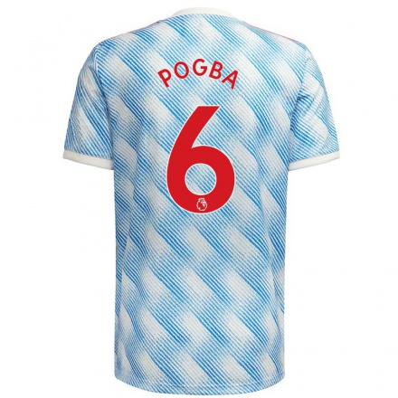 Niño Fútbol Camiseta Paul Pogba #6 Azul Blanco 2ª Equipación 2021/22 Camisa Chile