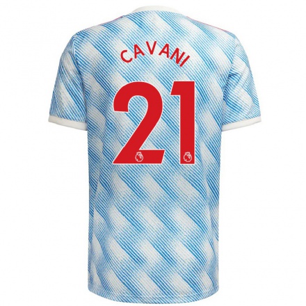 Niño Fútbol Camiseta Edinson Cavani #21 Azul Blanco 2ª Equipación 2021/22 Camisa Chile