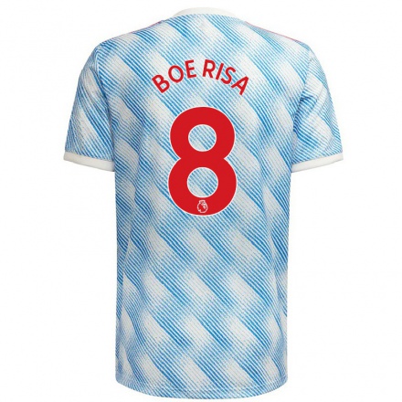 Niño Fútbol Camiseta Vilde Boe Risa #8 Azul Blanco 2ª Equipación 2021/22 Camisa Chile