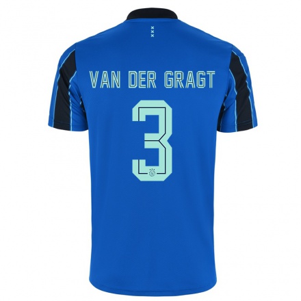 Niño Fútbol Camiseta Stefanie van der Gragt #3 Azul Negro 2ª Equipación 2021/22 Camisa Chile