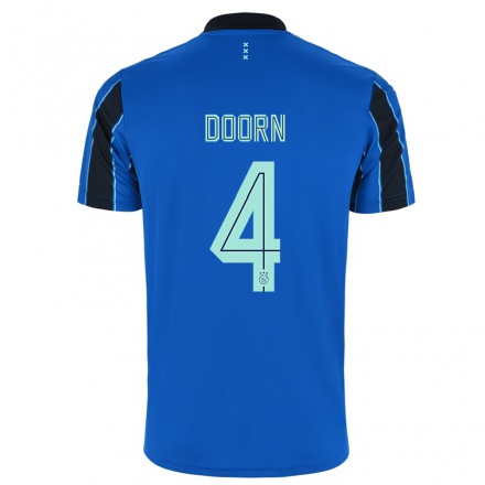 Niño Fútbol Camiseta Lisa Doorn #4 Azul Negro 2ª Equipación 2021/22 Camisa Chile