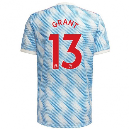 Niño Fútbol Camiseta Lee Grant #13 Azul Blanco 2ª Equipación 2021/22 Camisa Chile