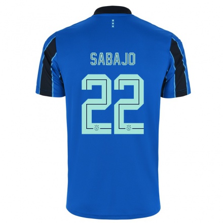 Niño Fútbol Camiseta Quinty Sabajo #22 Azul Negro 2ª Equipación 2021/22 Camisa Chile