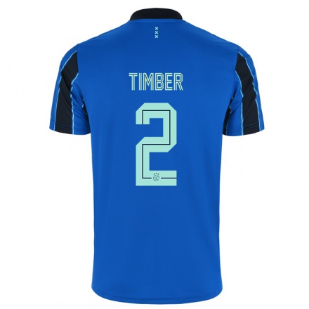 Niño Fútbol Camiseta Jurrien Timber #2 Azul Negro 2ª Equipación 2021/22 Camisa Chile
