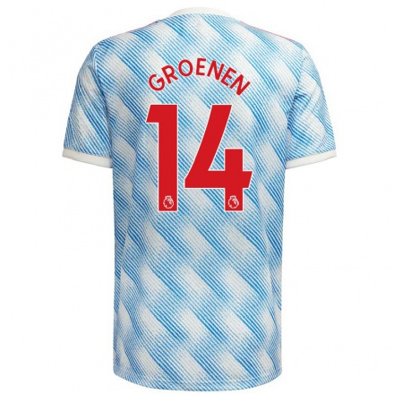 Niño Fútbol Camiseta Jackie Groenen #14 Azul Blanco 2ª Equipación 2021/22 Camisa Chile