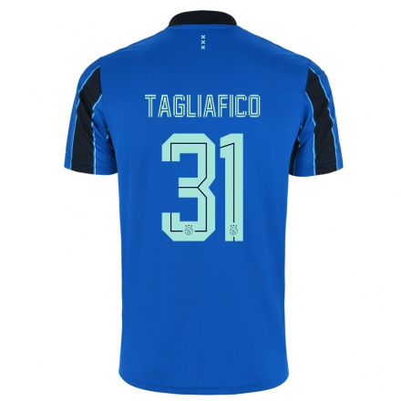 Niño Fútbol Camiseta Nicolas Tagliafico #31 Azul Negro 2ª Equipación 2021/22 Camisa Chile